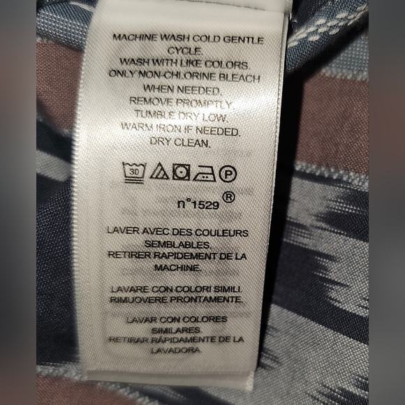 Ralph Lauren Geo-Stripe Cotton Button Shirt Featherweight Long Sleeve Sz M - Picture 14 of 16